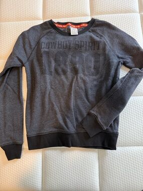 Victoria's Secret PINK Grey Sweatshirt with Orange Trim